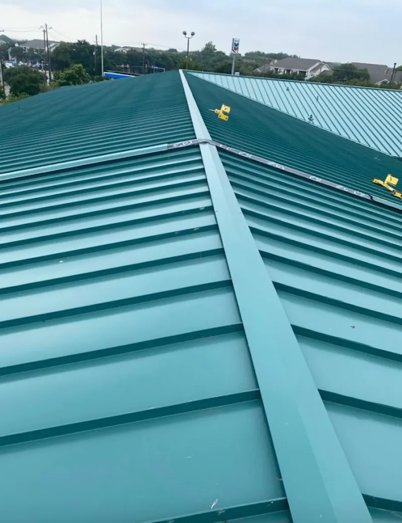 Green commercial metal roof ridge and valley for Metal Roof Repair in Salton City